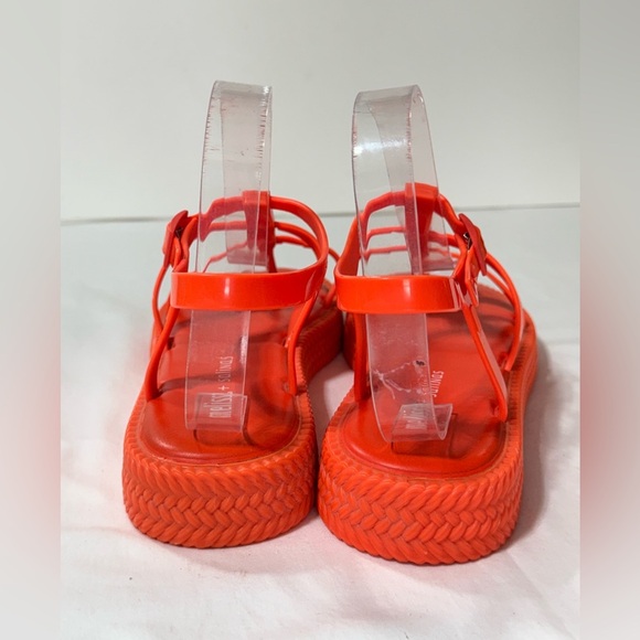 MELISSA + SALINAS  Vibrant orange PVC gladiator sandals size 9 - Picture 4 of 9